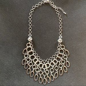 NWOT Hammered Silver Fashion Necklace